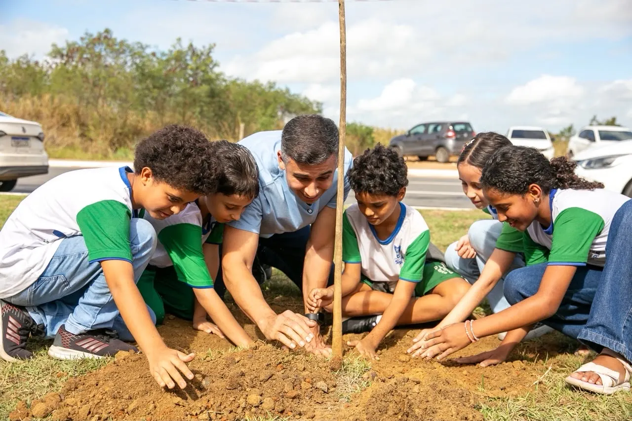 Plantio de árvores em área urbana da Serra dentro do plano municipal de arborização
